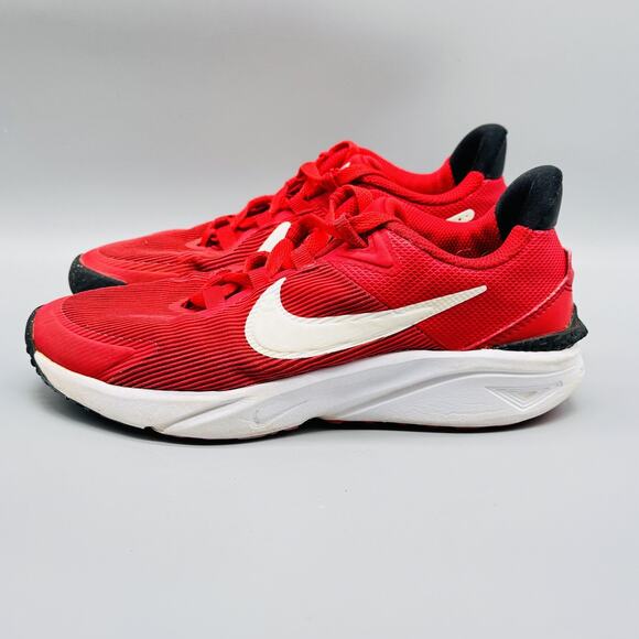 Nike Shoes Kids Boy 4.5Y Red White Black Star Runner 4 Athletic Running Sneakers - Picture 5 of 12